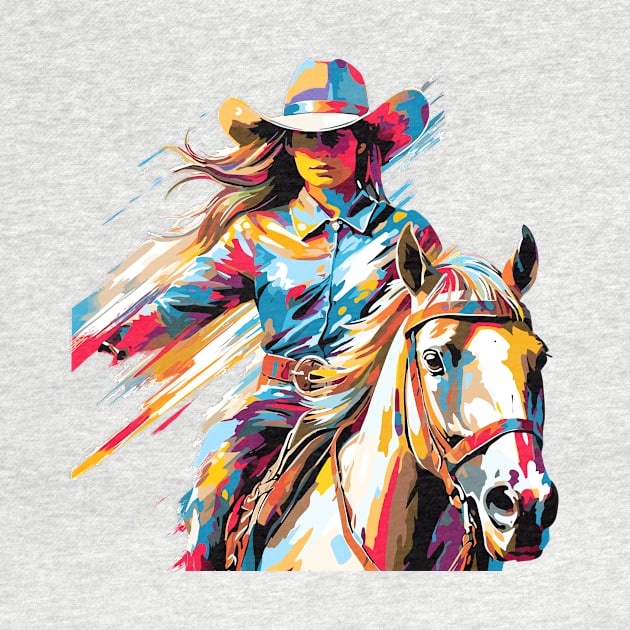 American Cowgirl Western Country Tradition Culture Abstract by Cubebox